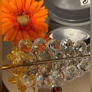SWAROVSKI🎄6” Crystal Grapes 🍇 Gold Rhodium Leaves *Retired* Collectible